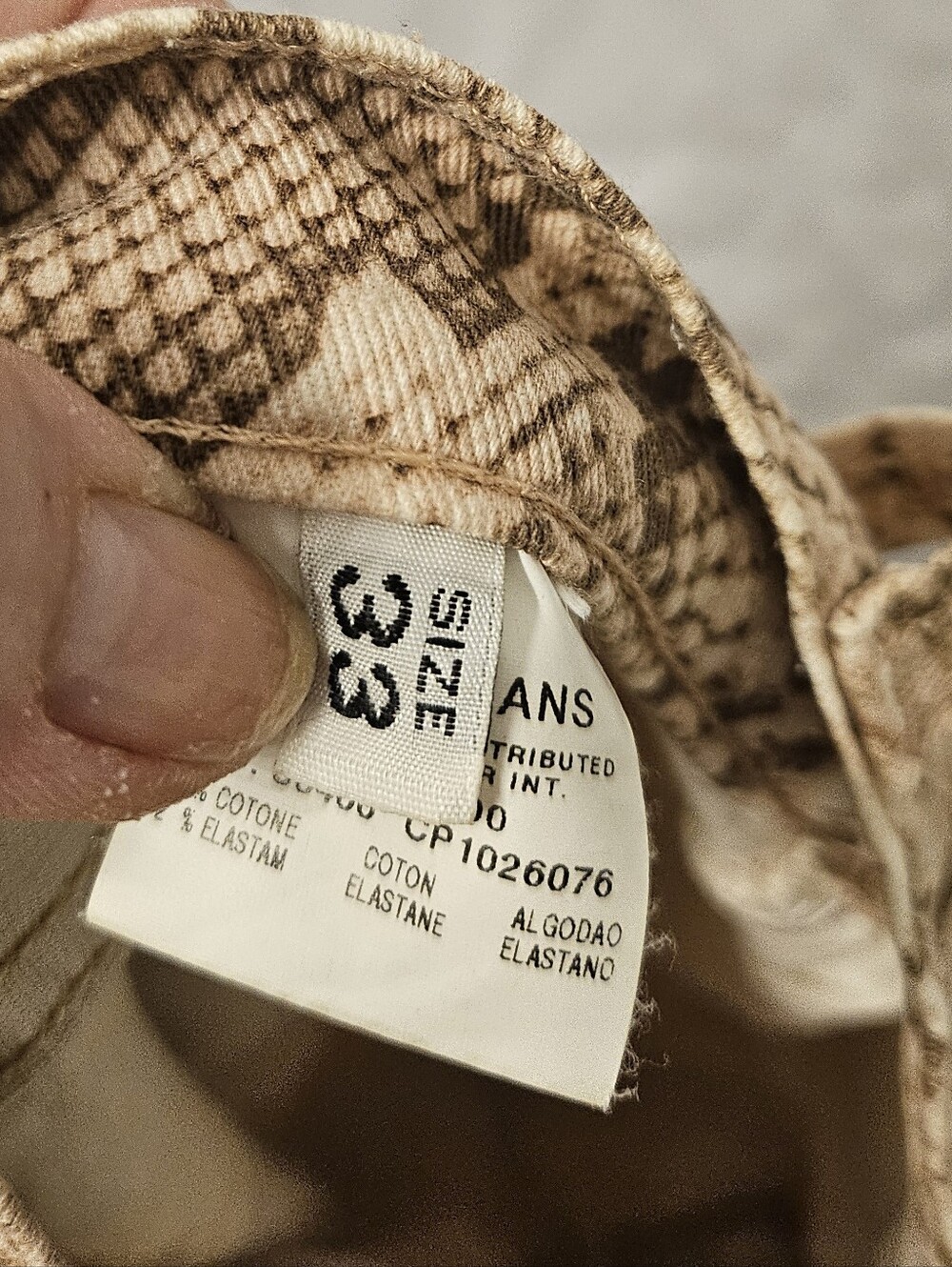 Krizia Jeans Snakeskin Print Jeans — Tan Brown - Picture 8 of 11